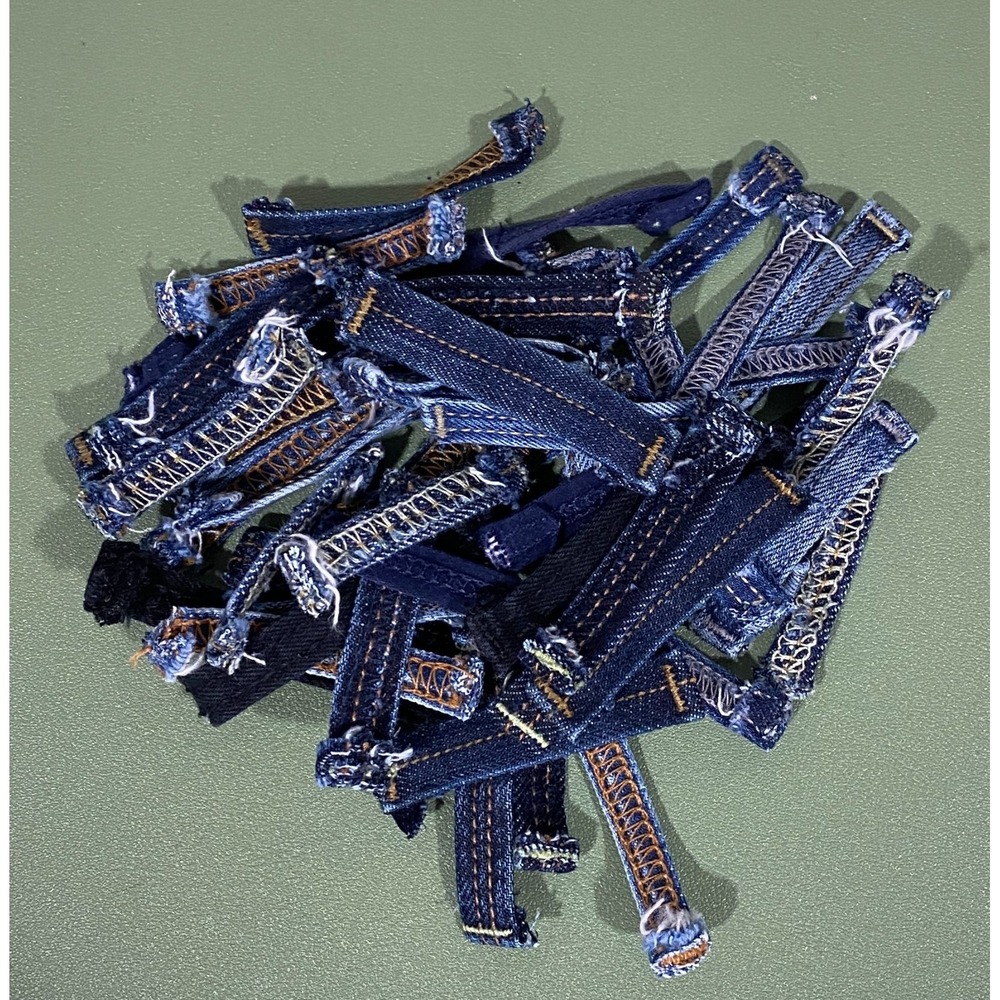 Denim Beltloops 50 Pcs. Blue Jean Belt Loops For Quilting Sewing Crafts Upcycled